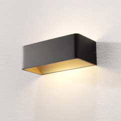 Artdelight Design wandlamp Mainz rechthoek zwart goud WL MAINZ ZW-MG