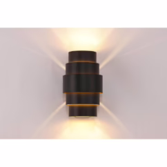 Artdelight Design wandlamp Rolls zwart met gouden binnenkant WL ROLLS ZW-GO