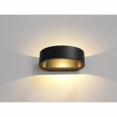 Artdelight Design wandlamp Sharp zwart met goud WL SHARP ZW-MG