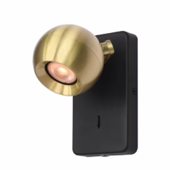 Artdelight Wandlamp Bolero bol zwart met goud WL BOLERO-S ZW-MG