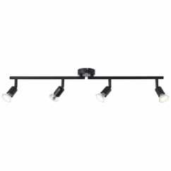 Baseline Plafondspot Parma Bar Zwart 4xgu10 5w