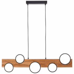 Brilliant Hanglamp Cheesy Zwart Hout 34w