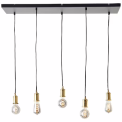 Brilliant Hanglamp Darcia Zwart 5xe27