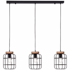 Brilliant Hanglamp Gwen Balk Zwart 3xe27