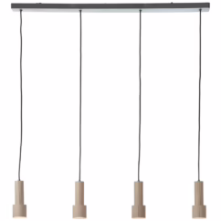 Brilliant Hanglamp recht Cadiz 4-lichts zwart met brons 60118/76