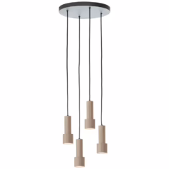 Brilliant Hanglamp rond Cadiz 4-lichts zwart met brons 60119/76