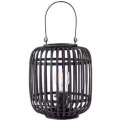 Brilliant Landelijke tafellamp Woodrow zwart hout 93062/76