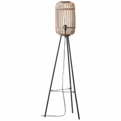 Brilliant Landelijke tripod vloerlamp Woodrow rotan 93776/20
