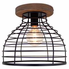 Brilliant Plafondlamp Avia Zwart/hout ⌀30cm E27 40w