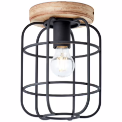 Brilliant Plafondlamp Gwen Zwart ⌀20cm E27