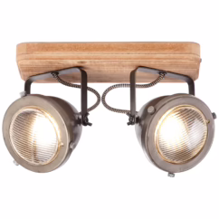 Brilliant Plafondspot Carmen Wood Hout 2xgu10