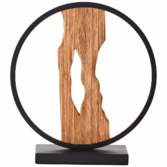 Brilliant Tafellamp Chaumont Zwart Hout 8w