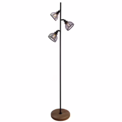 Brilliant Vloerlamp Avia Zwart/hout ⌀25xm 3xe14 25w