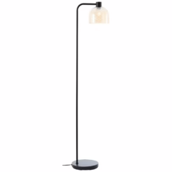 Brilliant Vloerlamp Casto zwart met amber glas 60106/20