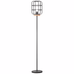 Brilliant Vloerlamp Gwen Zwart Hout E27