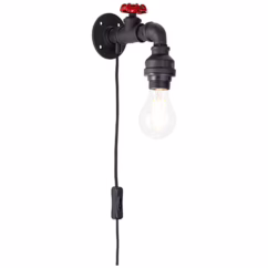 Brilliant Wandlamp Torch Zwart E27