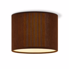 Corduroy Plafondlamp - Cilinder - Brown - Scandinavische stijl - ø22 x 17 cm - E27 Fitting - Geschikt voor Woonkamers en slaapkamers