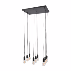 Corep Hanglamp Aksel Zwart 9xe27