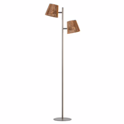 ETH Vloerlamp Daan bruin met rotan kappen 05-VL8009-02