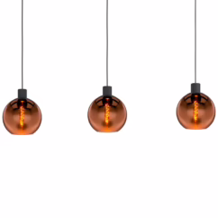 Eglo Hanglamp Cesenatico Glas Koper 3xe27