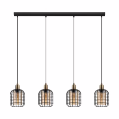 Eglo Hanglamp Chisle Zwart/bruin 4xe27