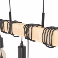 Eglo Hanglamp Townshend Hout Zwart 6xe27