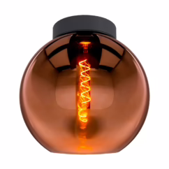 Eglo Plafondlamp Cesenatico Glas Koper ⌀25cm E27