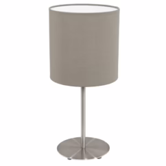 Eglo Tafellamp Pasteri 40cm taupe met mat chroom 31595