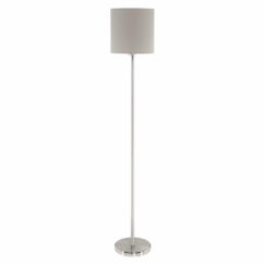 Eglo Vloerlamp Pasteri 28cm nikkel mat met lichtbruine kap 95167