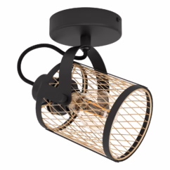 Eglo Wandlamp Dellow Zwart/messing E27