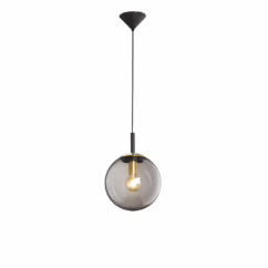 Fischer & Honsel Hanglamp Dini Gerookt Glas ⌀25cm E27