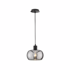 Fischer & Honsel Hanglamp Gerookt Glas ⌀28cm E27 40w