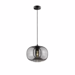 Fischer & Honsel Hanglamp Gerookt Glas ⌀30cm E27 60w