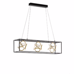 Fischer & Honsel Hanglamp Led Gesa Zwart 3x12w