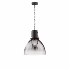 Fischer & Honsel Hanglamp Londo Zwart Glas E27