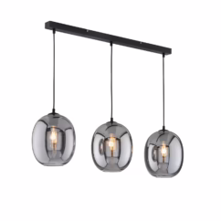Fischer & Honsel Hanglamp Nayla Gerookt Glas 3xe27