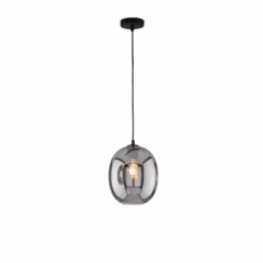 Fischer & Honsel Hanglamp Nayla Gerookt Glas ⌀21cm E27 40w