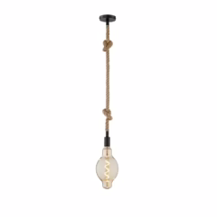 Fischer & Honsel Hanglamp Rope Zwart E27