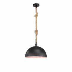 Fischer & Honsel Hanglamp Rope Zwart ⌀40cm E27