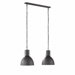Fischer & Honsel Hanglamp Zwart London 2xe27 40w