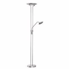 Fischer & Honsel Nikkel vloerlamp Tallri dimbaar 40490