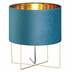 Fischer & Honsel Tafellamp Aura Blauw Velours ⌀24cm E27