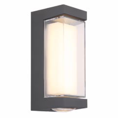 Globo Design wandlamp Plixon antraciet rechthoek 34316