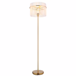 Globo Gouden vloerlamp Gorley met glas Ø 38cm 15698SM