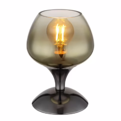 Globo Gunmetal tafellamp Maxy met amber glas Ø 15cm 15548T3