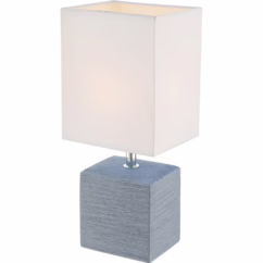 Globo Strakke tafellamp Geri blauw met witte kap 21676