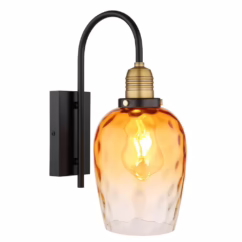 Globo Wandlamp Salvy amber glas honinggraat 15786W