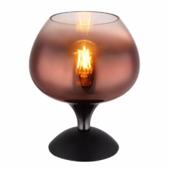 Globo Zwarte tafellamp Maxy met rood glas Ø 15cm 15548T2G