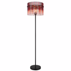 Globo Zwarte vloerlamp Gorley met rood glas Ø 38cm 15698SBR