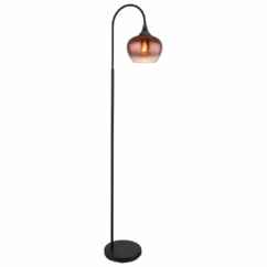 Globo Zwarte vloerlamp Maxy met rood glas enkel 15548SG